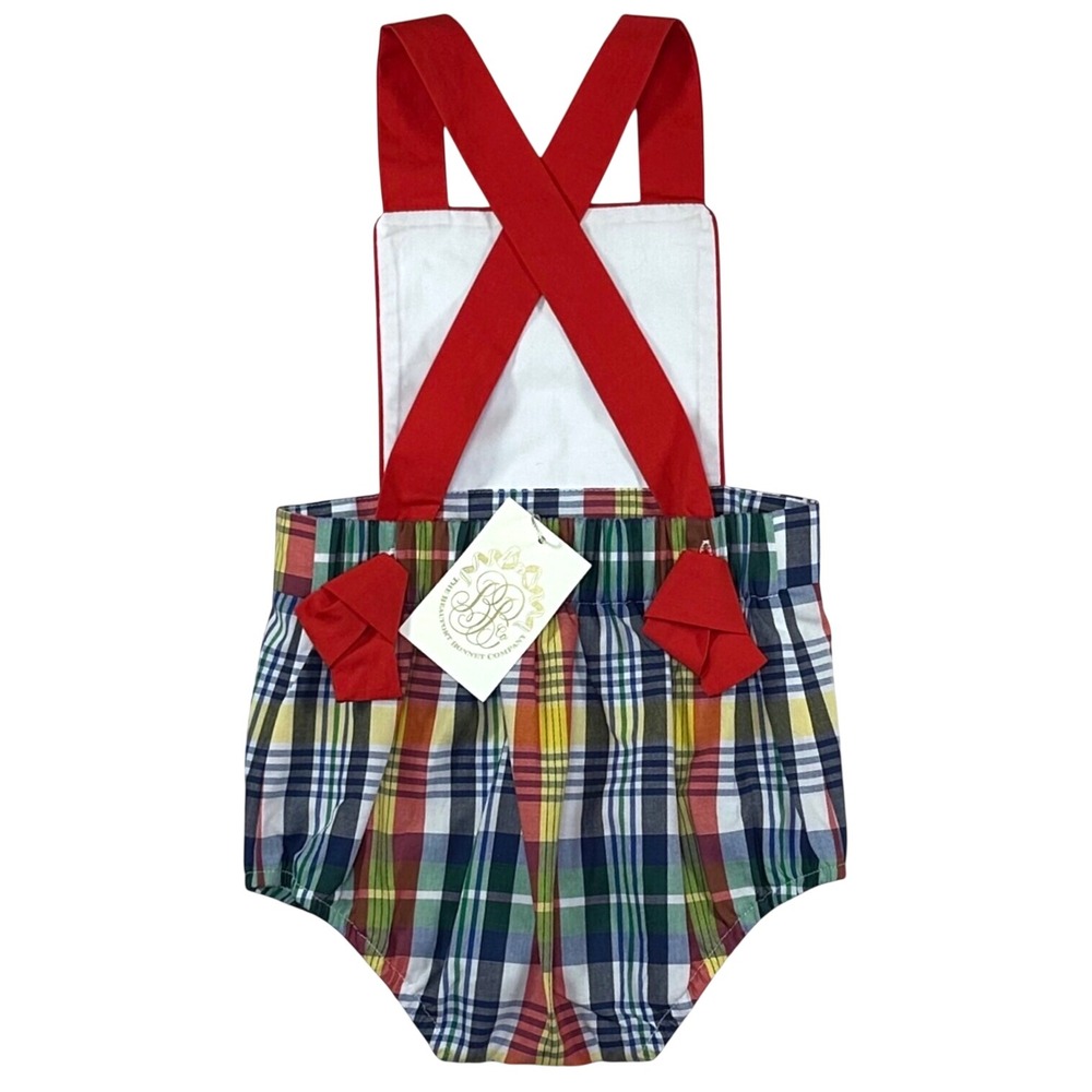 NWT TBBC The Beaufort Bonnet Company Sayre Sunsuit Montpelier Plaid Size 12-18M